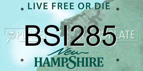BSI285 New Hampshire License Plate