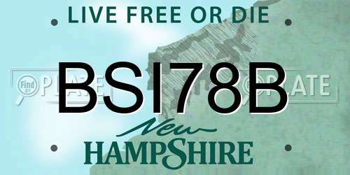 BSI78B New Hampshire License Plate