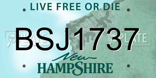 BSJ1737 New Hampshire License Plate