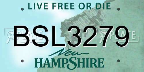 BSL3279 New Hampshire License Plate