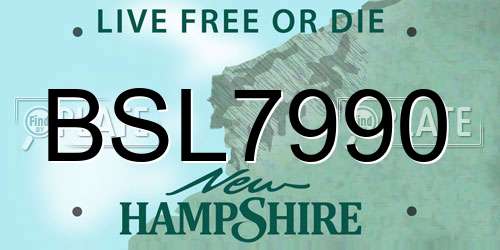 BSL7990 New Hampshire License Plate