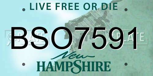 BSO7591 New Hampshire License Plate