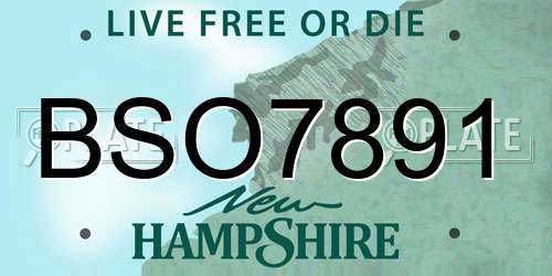 BSO7891 New Hampshire License Plate