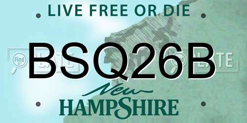 BSQ26B New Hampshire License Plate