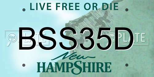 BSS35D New Hampshire License Plate