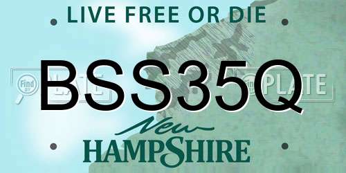 BSS35Q New Hampshire License Plate