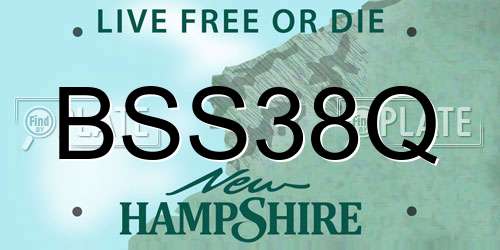 BSS38Q New Hampshire License Plate