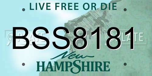 BSS8181 New Hampshire License Plate