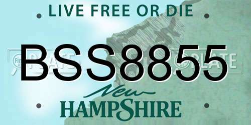 BSS8855 New Hampshire License Plate