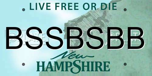 BSSBSBB New Hampshire License Plate