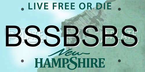 BSSBSBS New Hampshire License Plate
