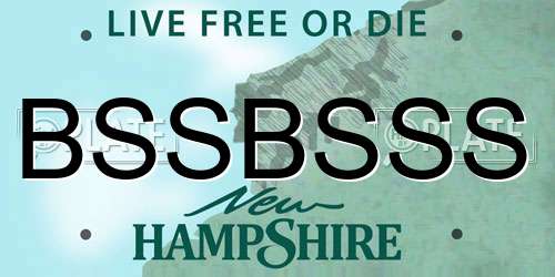BSSBSSS New Hampshire License Plate