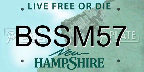 BSSM57 New Hampshire License Plate