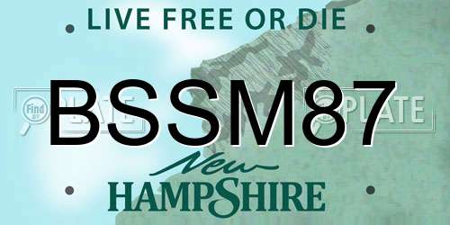 BSSM87 New Hampshire License Plate