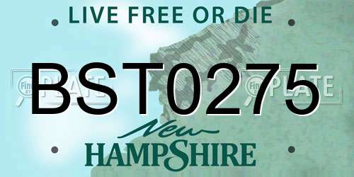 BST0275 New Hampshire License Plate
