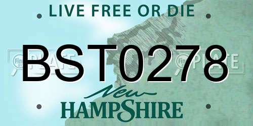 BST0278 New Hampshire License Plate