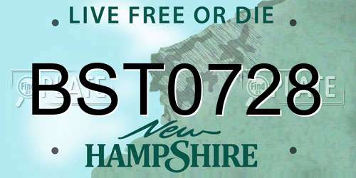 BST0728 New Hampshire License Plate