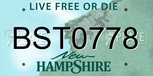 BST0778 New Hampshire License Plate