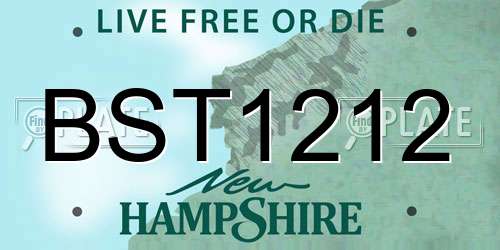 BST1212 New Hampshire License Plate