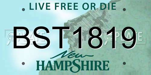 BST1819 New Hampshire License Plate