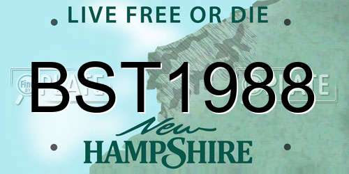 BST1988 New Hampshire License Plate