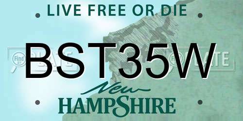 BST35W New Hampshire License Plate