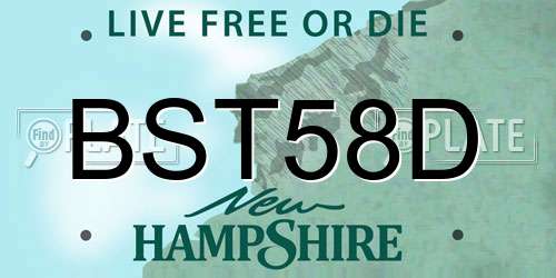BST58D New Hampshire License Plate