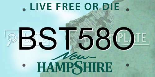 BST58O New Hampshire License Plate