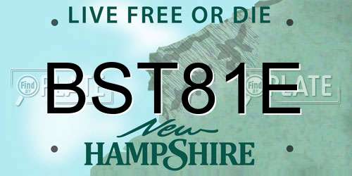 BST81E New Hampshire License Plate