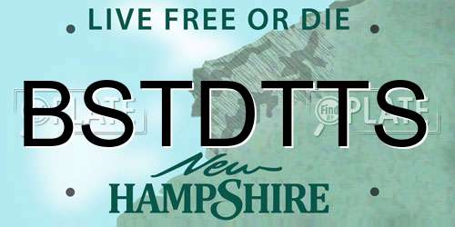 BSTDTTS New Hampshire License Plate