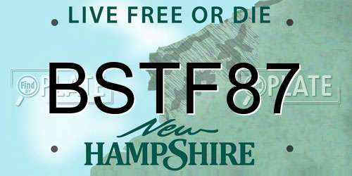 BSTF87 New Hampshire License Plate