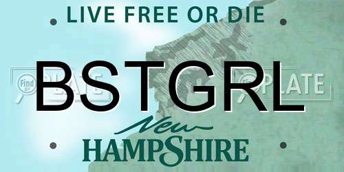 BSTGRL New Hampshire License Plate