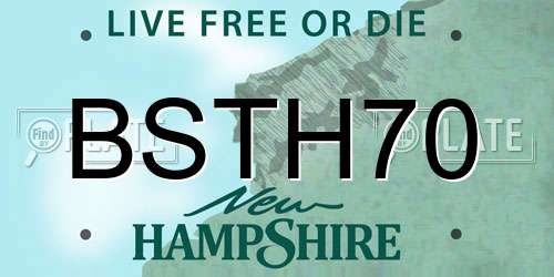 BSTH70 New Hampshire License Plate