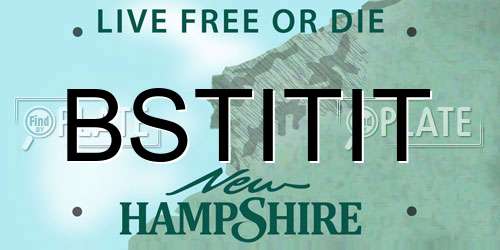 BSTITIT New Hampshire License Plate