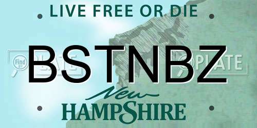 BSTNBZ New Hampshire License Plate