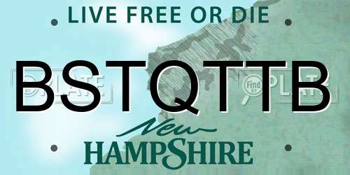 BSTQTTB New Hampshire License Plate