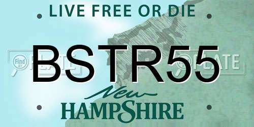 BSTR55 New Hampshire License Plate