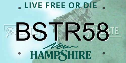 BSTR58 New Hampshire License Plate