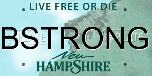 BSTRONG New Hampshire License Plate