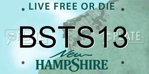 BSTS13 New Hampshire License Plate