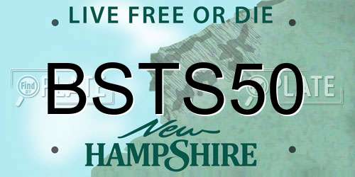 BSTS50 New Hampshire License Plate
