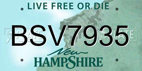 BSV7935 New Hampshire License Plate
