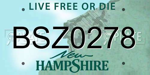 BSZ0278 New Hampshire License Plate
