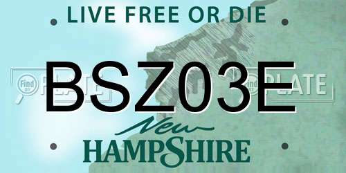 BSZ03E New Hampshire License Plate