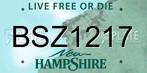 BSZ1217 New Hampshire License Plate