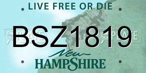 BSZ1819 New Hampshire License Plate