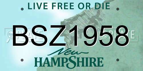 BSZ1958 New Hampshire License Plate