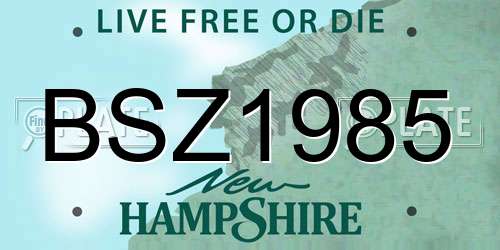 BSZ1985 New Hampshire License Plate