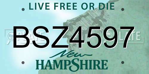 BSZ4597 New Hampshire License Plate