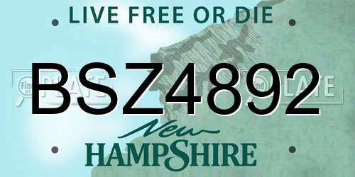 BSZ4892 New Hampshire License Plate
